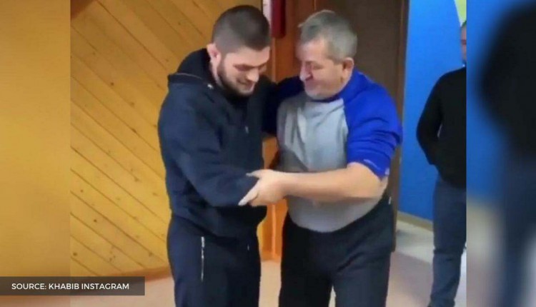 Khabib shares nostalgic video of wrestling with late father, calls it "the best time ever"