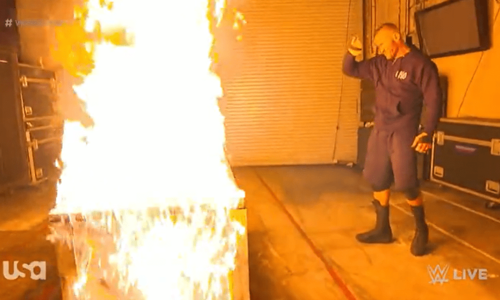 Bray Wyatt Set On Fire By Randy Orton On Wwe Raw The Fiend Appears Again