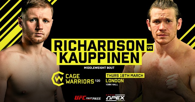 Watch Cage Warriors 120: Richardson vs. Kauppinen 3/18/2021 Full Show Online Free