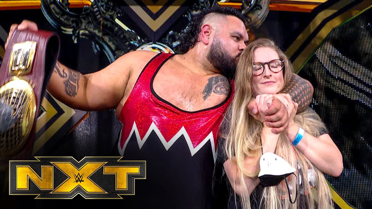 Bronson Reed celebrates huge title win with his wife, gives post-show speech