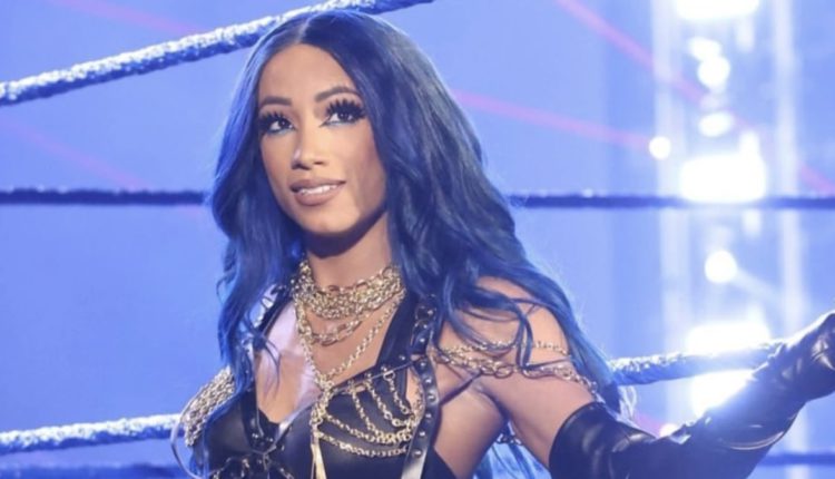 Sasha Banks on opening segment of Monday night's ESPN College Football Playoff National Championship game -