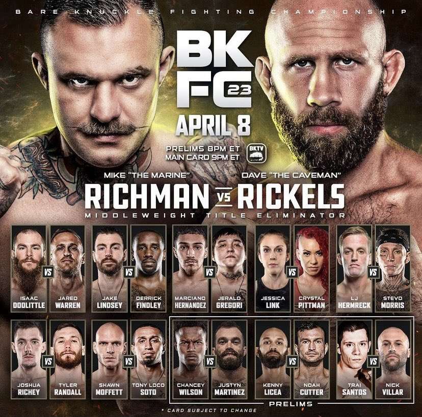 Watch BKFC 23: Richman vs. Rickels 4/8/2022 Full Show Online Free