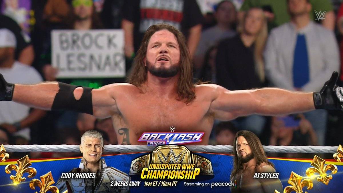 AJ Styles vs Cody Rhodes for WWE Championship at Backlash